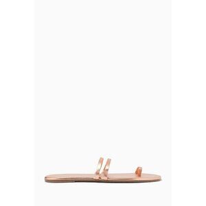 TKEES Leah Rose Gold Leather Slide Sandals Size US 8 NEW NWOB